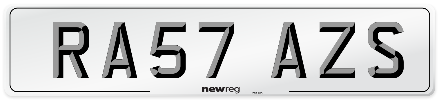 RA57 AZS Number Plate from New Reg